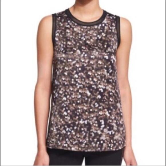 Rag & Bone Lights Black Edie Print Silk Tank Top - Picture 1 of 5